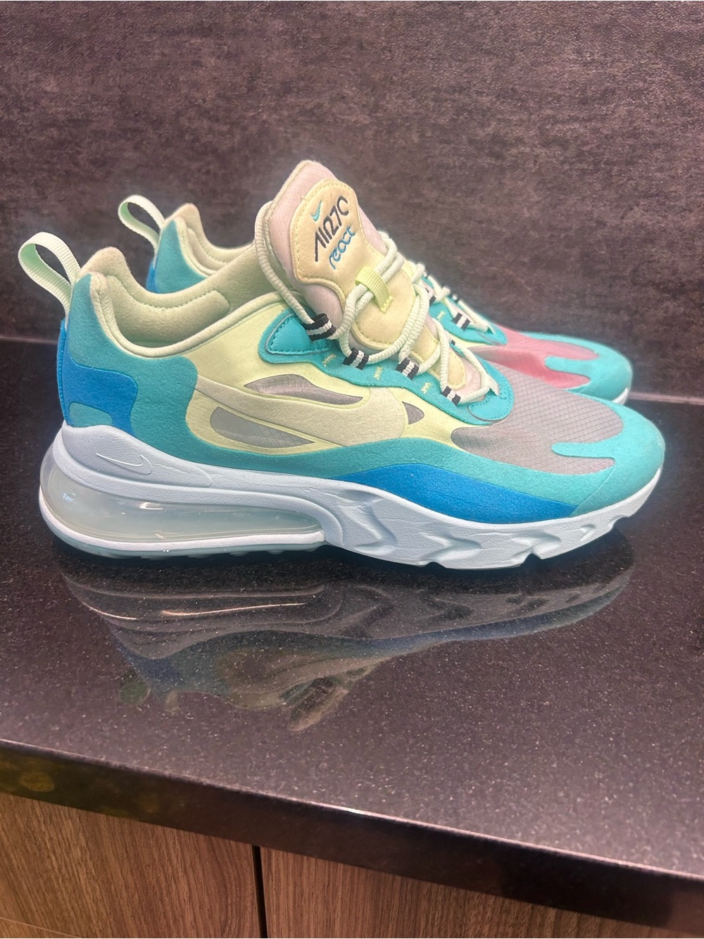 Nike Air Max 270 React Sneakers - Teal, Mint & yellow